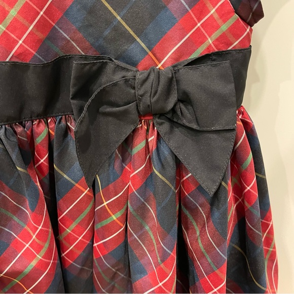 Girl's BABY GAP Red Black TARTAN Plaid TAFFETA Dress 18-24 Tulle Holiday Party - Picture 4 of 6
